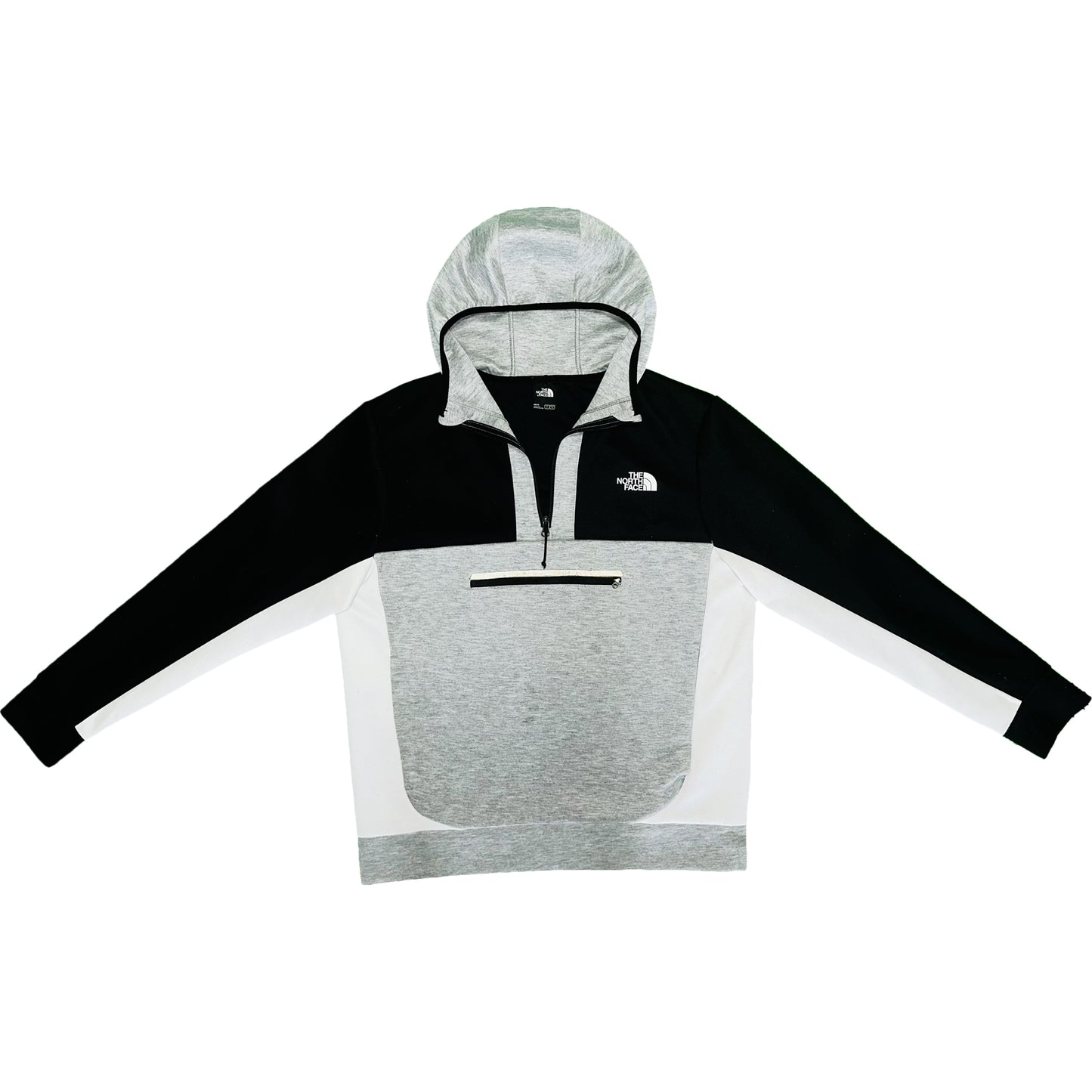 North Face Grey and Black Hoodie- size L