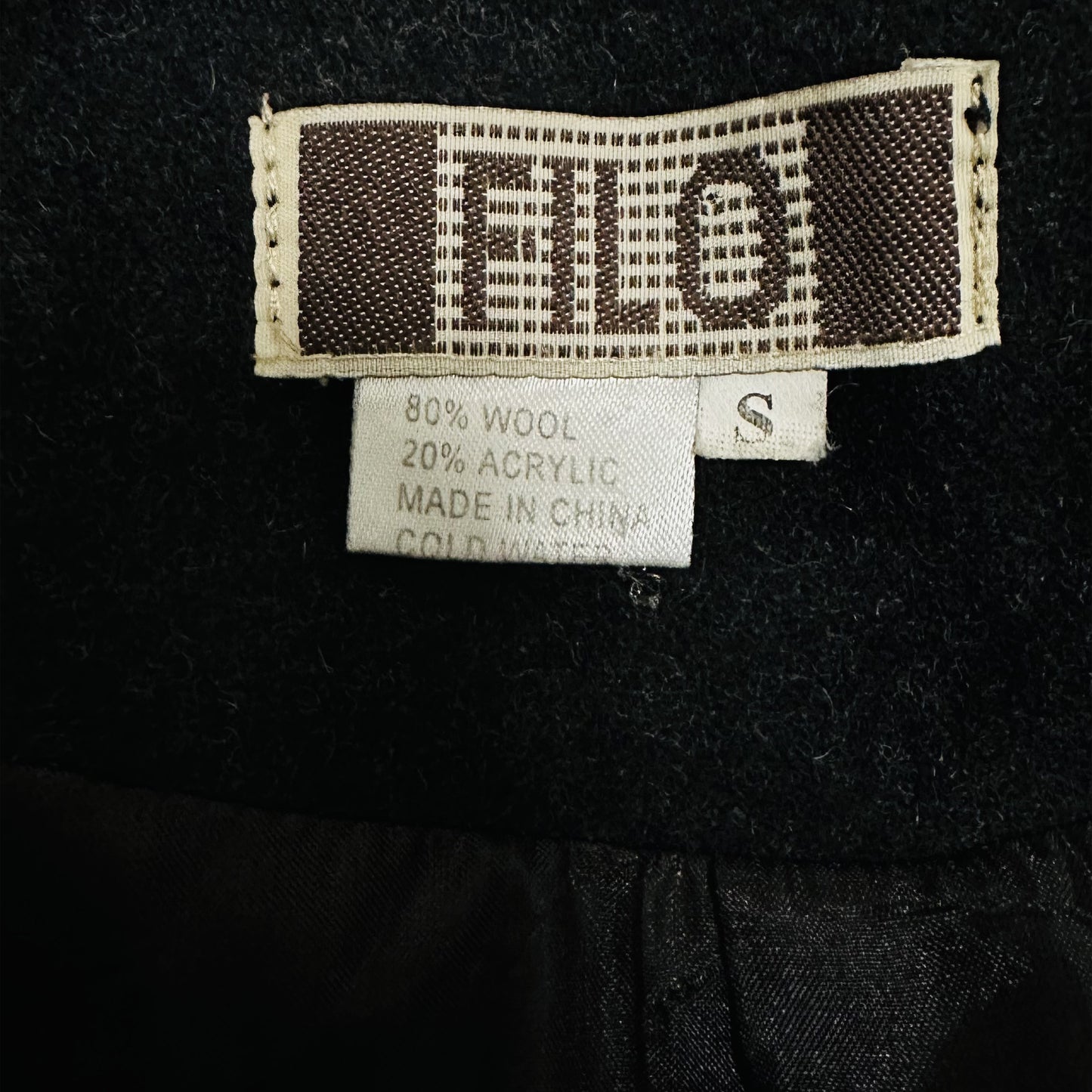 FILO Women's Black Double-Breasted Pea Coat