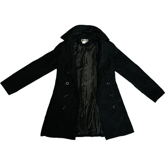 FILO Women's Black Double-Breasted Pea Coat