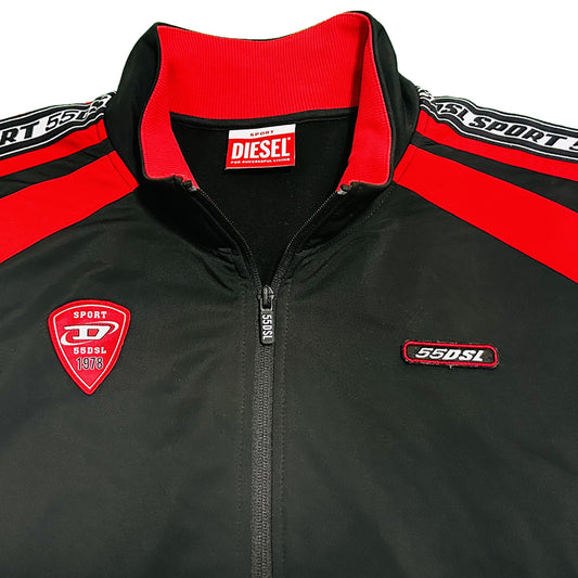 Diesel Contrasting Logoed Bands Zipped Track Jacket