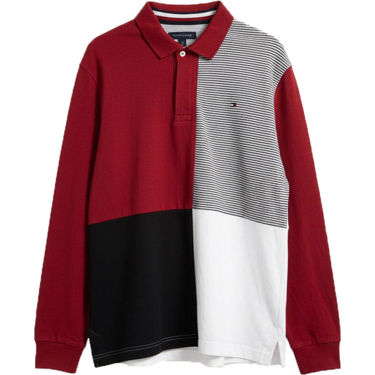 Tommy Hilfiger long-sleeve, color-blocked rugby polo shirt